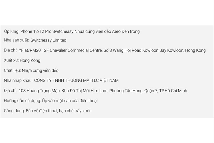 Ốp lưng iPhone 12/12 Pro Silicone Switcheasy Aero Chính hãng Màu Đen