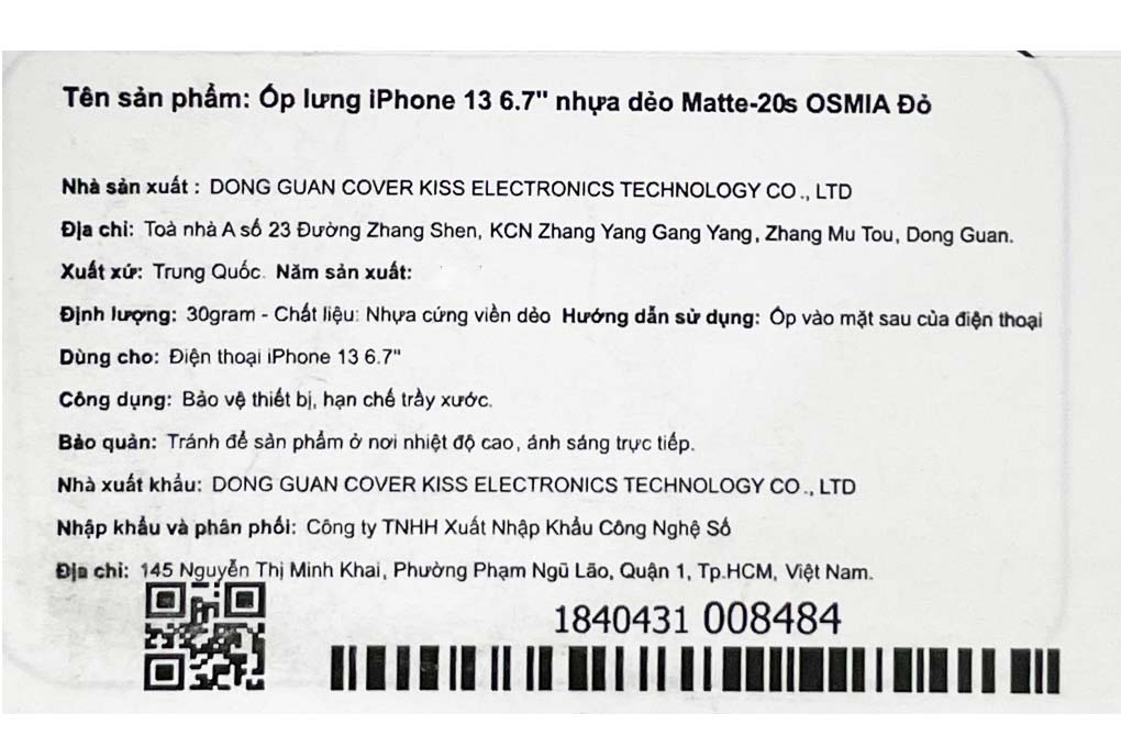Ốp lưng iPhone 13 Nhựa Dẻo Matte-20s OSMIA