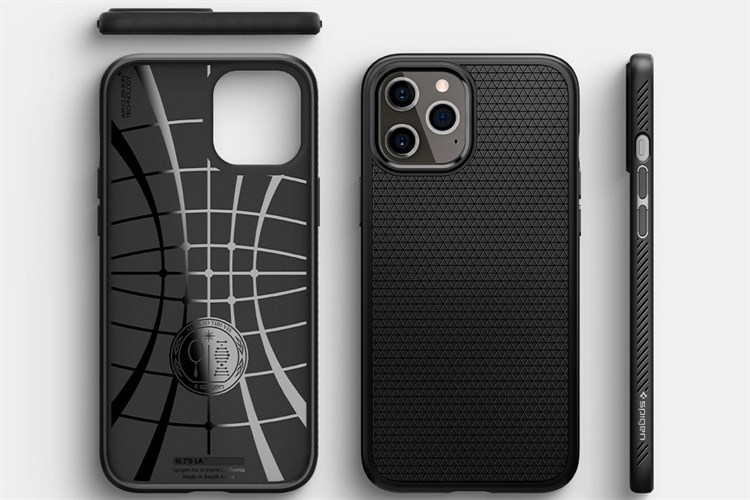 Ốp lưng iPhone 12 Pro Max Silicone Spigen Max Liquid Air Chính hãng Màu Đen