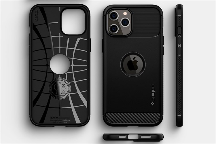 Ốp lưng iPhone 12 Pro Max Silicone Spigen Max Rugged Armor Chính hãng Màu Đen
