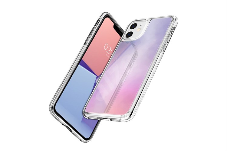 Ốp lưng iPhone 11 Silicone Spigen Crystal Hybrid Quartz Chính hãng Màu Trắng