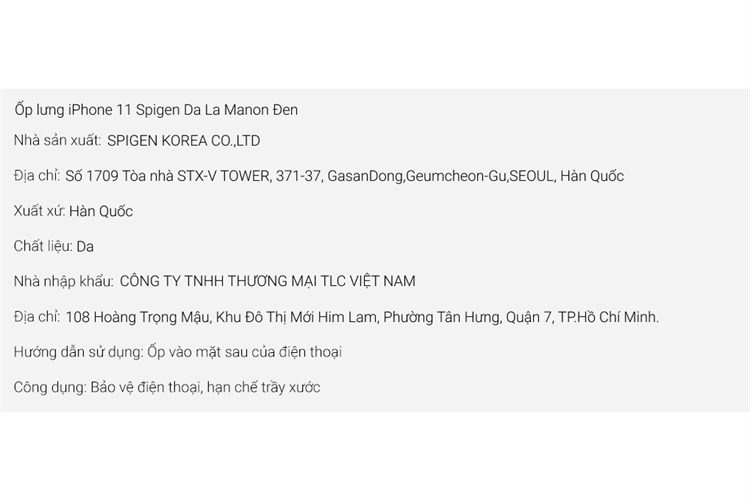 Ốp lưng iPhone 11 Da Spigen La Manon Màu Đen