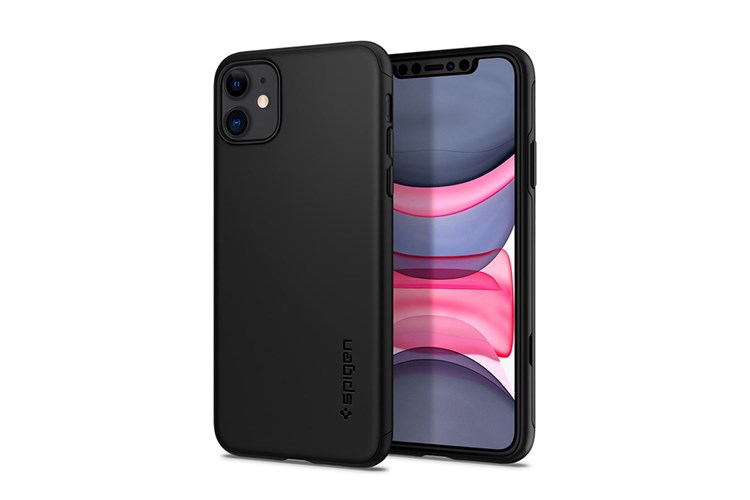 Ốp lưng iPhone 11 Silicone Spigen Thin Fit Chính hãng Màu Đen