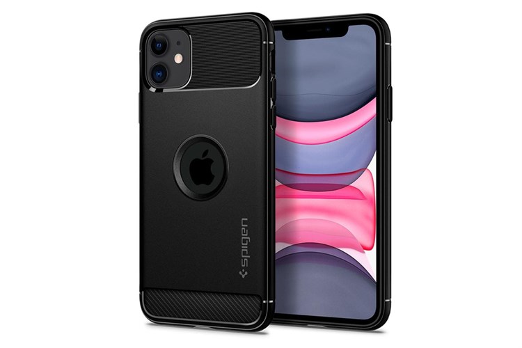 Ốp lưng iPhone 11 Nhựa dẻo Spigen Rugged Armor Màu Đen