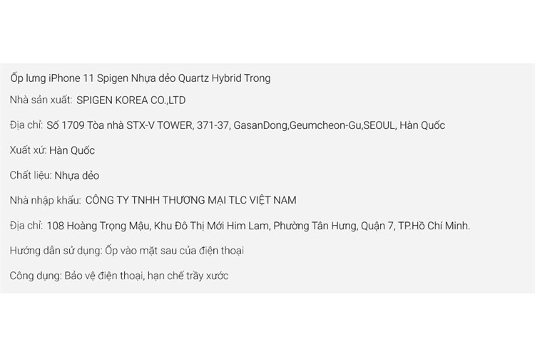 Ốp lưng iPhone 11 Silicone Spigen Quartz Hybrid Chính hãng Màu Trắng