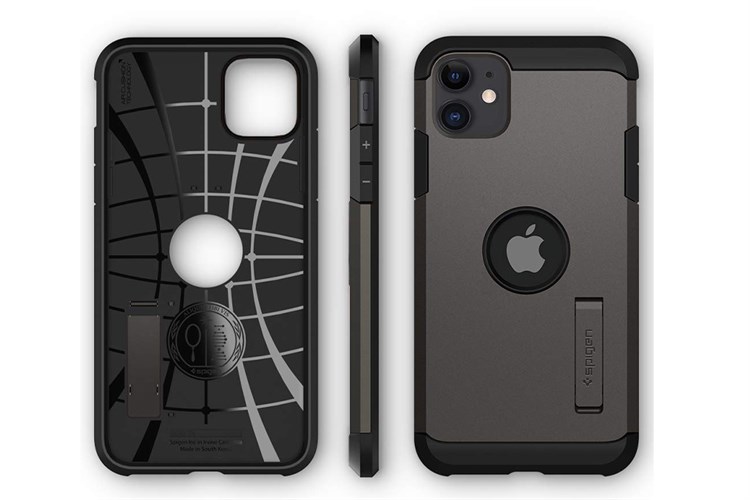 Ốp lưng iPhone 11 Nhựa cứng viền dẻo Spigen Tough Armor Màu Xám