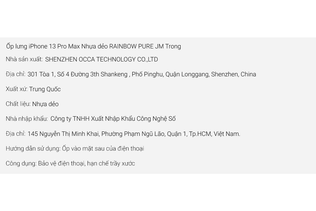 Ốp lưng iPhone 13 Pro Max Nhựa dẻo RAINBOW PURE JM - 8