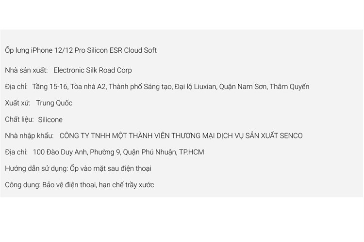 Ốp lưng iPhone 12/12 Pro Silicon ESR Cloud Soft Màu Xanh Đậm