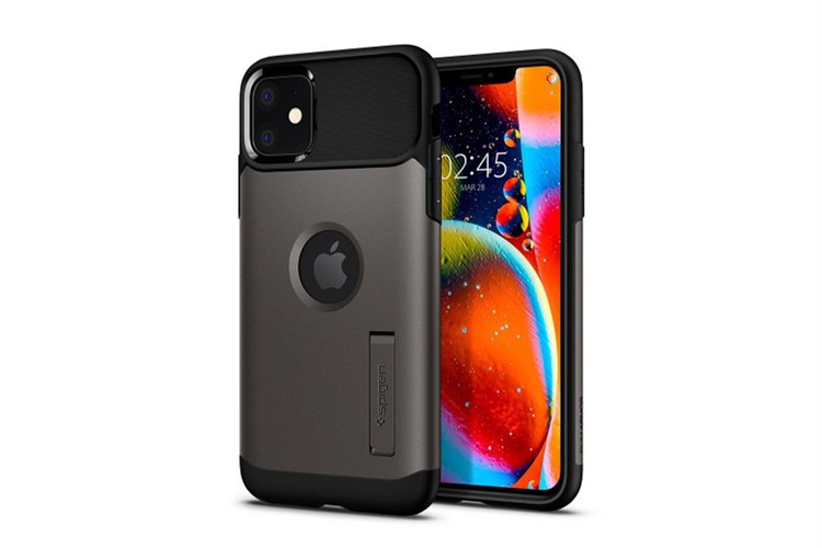 Ốp lưng iPhone 11 Silicone Spigen Slim Armor Chính hãng Màu Xám
