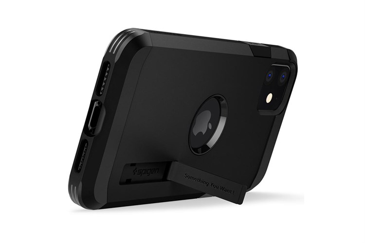Ốp lưng iPhone 11 Nhựa cứng viền dẻo Spigen Tough Armor Màu Đen