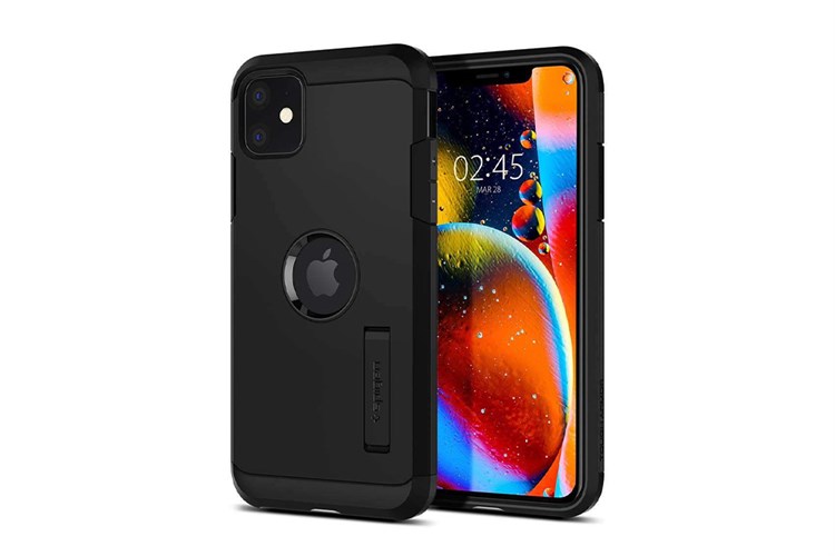 Ốp lưng iPhone 11 Nhựa cứng viền dẻo Spigen Tough Armor Màu Đen