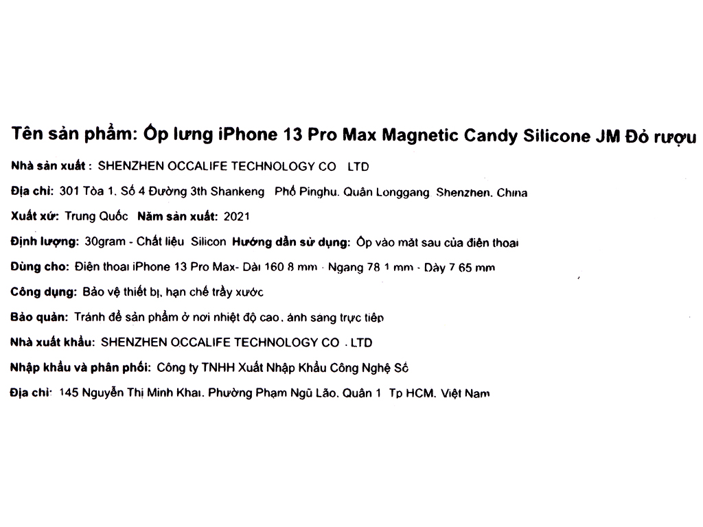 Ốp lưng iPhone 13 Pro Max Magnetic Candy Silicone JM