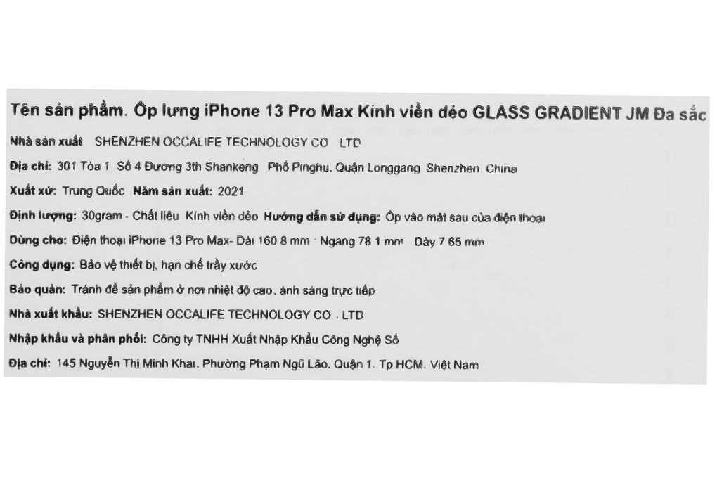 Ốp lưng iPhone 13 Pro Max Kính viền dẻo GLASS GRADIENT JM
