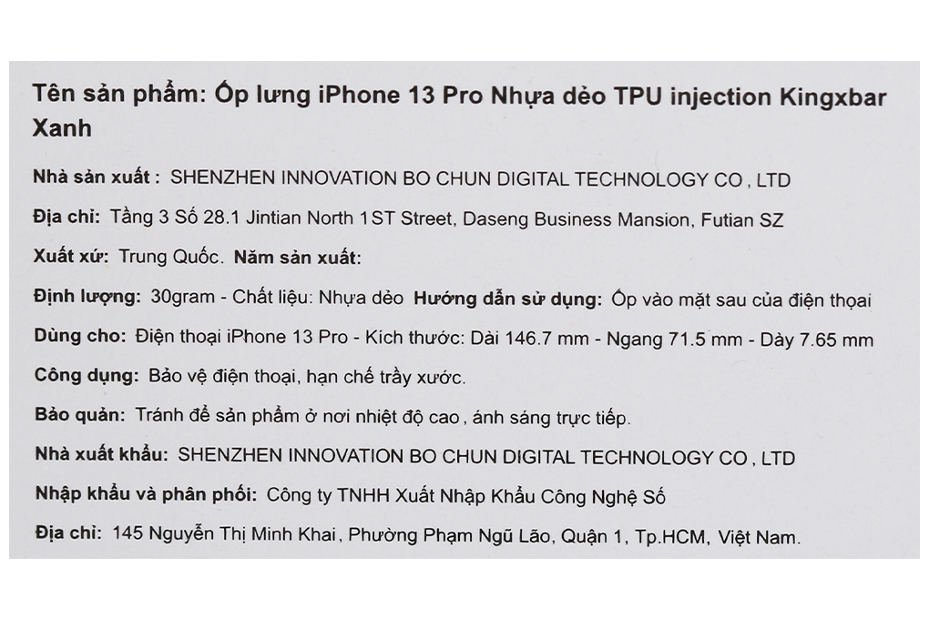 Ốp lưng iPhone 13 Pro Nhựa dẻo TPU Injection Kingxbar