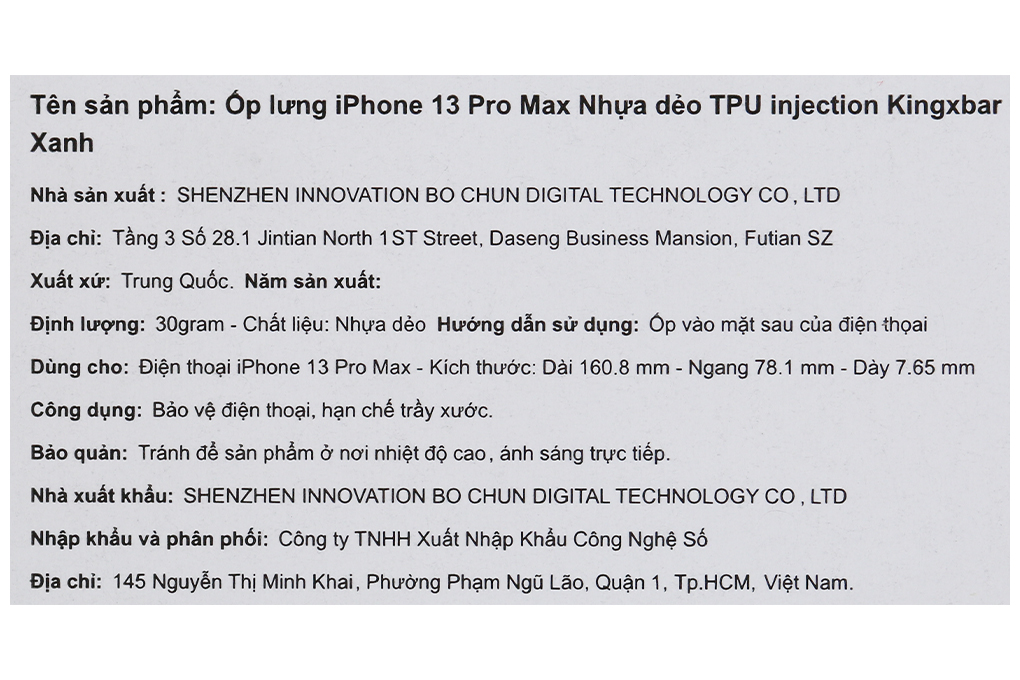 Ốp lưng iPhone 13 Pro Max Nhựa dẻo TPU Injection Kingxbar