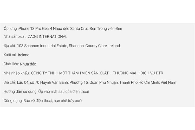 Ốp lưng iPhone 13 Pro Silicone Gear4 Santa Cruz Chính hãng Màu Trắng