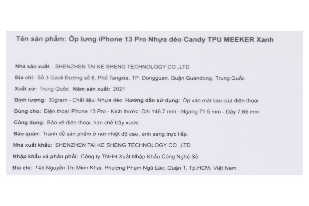 Ốp lưng iPhone 13 Pro Nhựa dẻo Candy TPU MEEKER