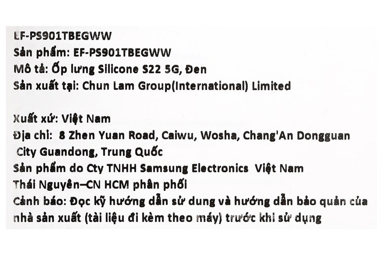 Ốp lưng Galaxy S22 Silicone Samsung Chính hãng Màu Đen