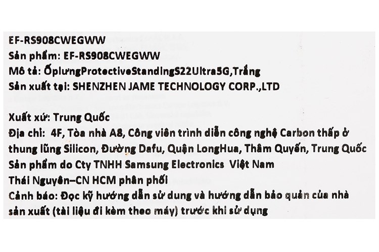 Ốp lưng Galaxy S22 Ultra Nhựa cứng viền dẻo Protective Standing Samsung Chính hãng Màu Trắng