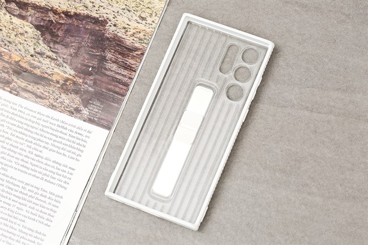 Ốp lưng Galaxy S22 Ultra Nhựa cứng viền dẻo Protective Standing Samsung Chính hãng Màu Trắng