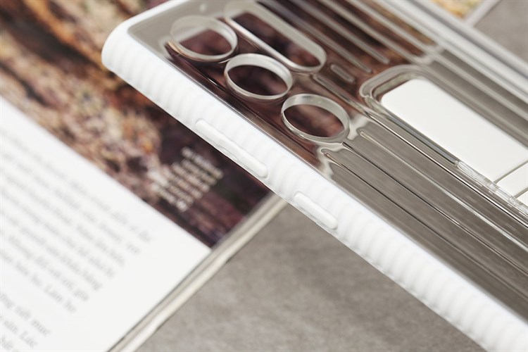 Ốp lưng Galaxy S22 Ultra Nhựa cứng viền dẻo Protective Standing Samsung Chính hãng Màu Trắng