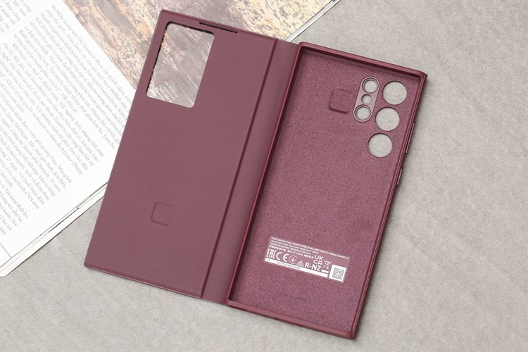 Bao da Smart Clear View Samsung Galaxy S22 Ultra Màu Đỏ