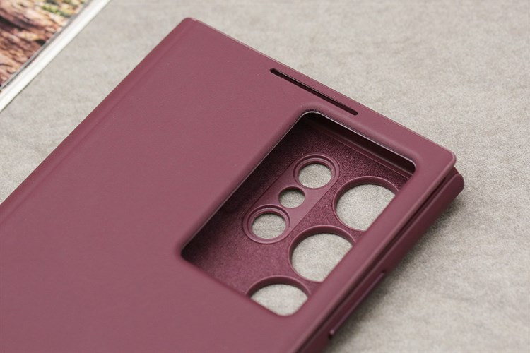 Bao da Smart Clear View Samsung Galaxy S22 Ultra Màu Đỏ