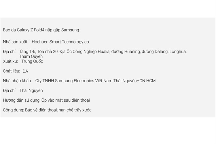 Bao da nắp gập Galaxy Z Fold4 Samsung Chính hãng Màu Xanh