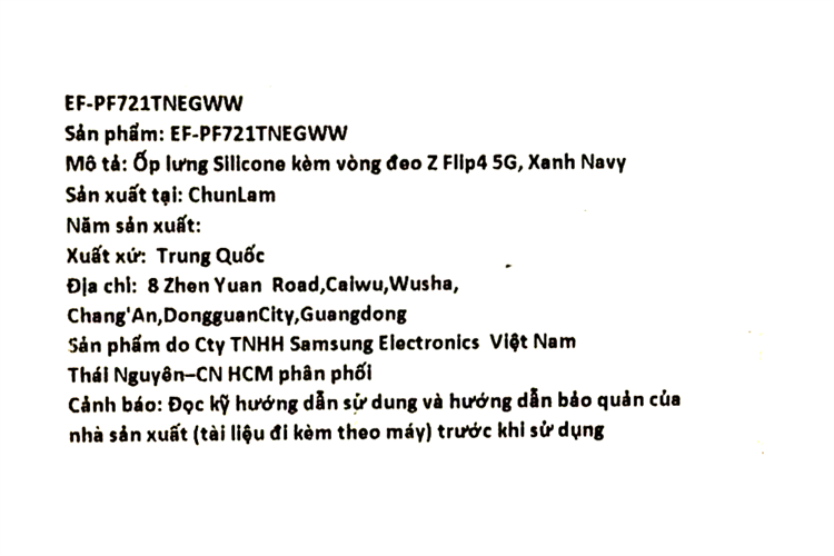 Ốp lưng nắp gập Galaxy Z Flip4 Silicone kèm vòng đeo Samsung Chính hãng Màu Xanh Navy