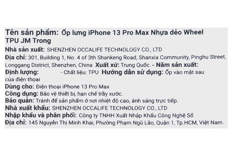 Ốp lưng iPhone 13 Pro Max Nhựa dẻo Wheel TPU JM Màu Trắng