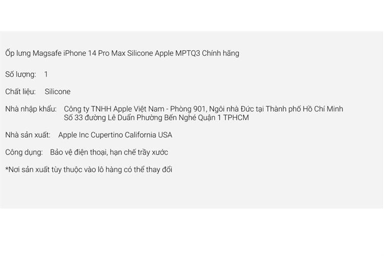 Ốp lưng Magsafe iPhone 14 Pro Max Silicone Apple MPTQ3 Chính hãng Màu Xanh Dương