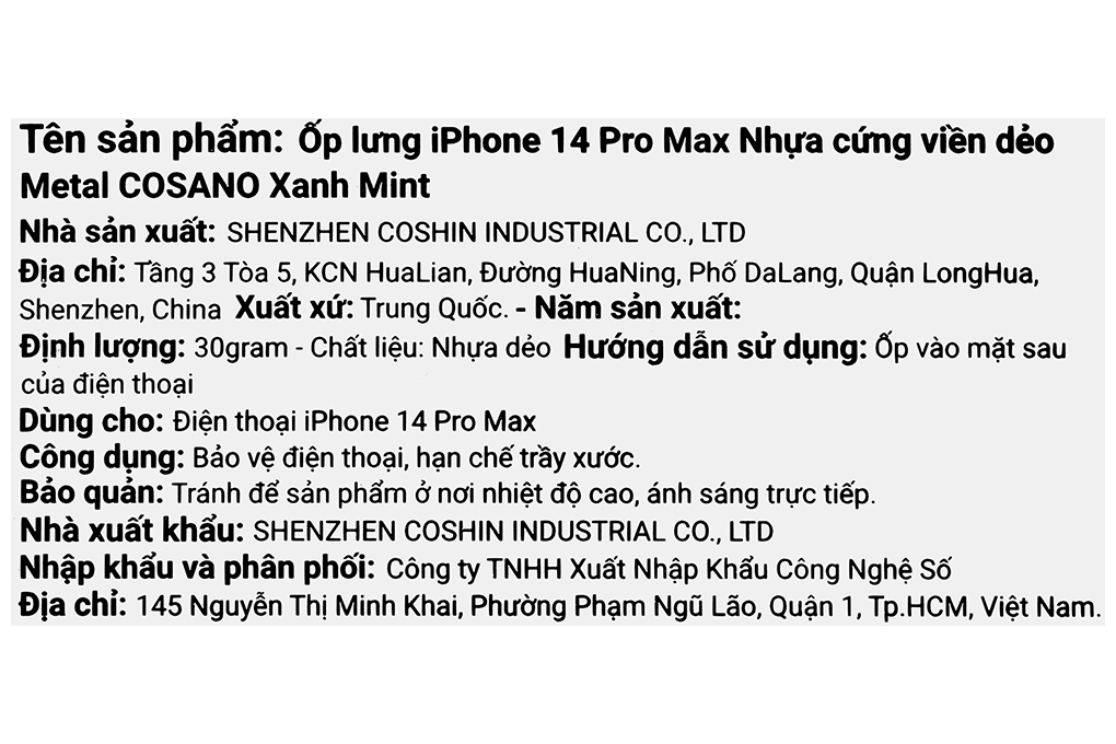 Ốp lưng iPhone 14 Pro Max Nhựa cứng viền dẻo Metal COSANO - 9