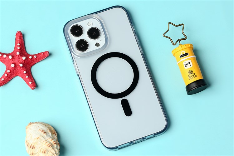 Ốp lưng Magsafe iPhone 14 Pro Max Nhựa cứng viền dẻo Kingxbar Màu Xanh Dương