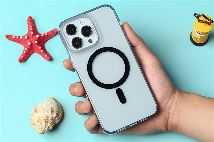 Ốp lưng Magsafe iPhone 14 Pro Max Nhựa cứng viền dẻo Kingxbar Màu Xanh Dương