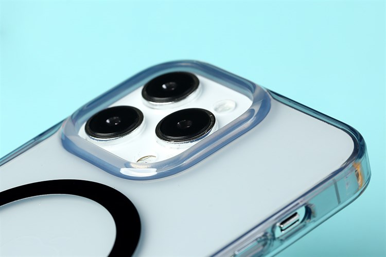 Ốp lưng Magsafe iPhone 14 Pro Max Nhựa cứng viền dẻo Kingxbar Màu Xanh Dương