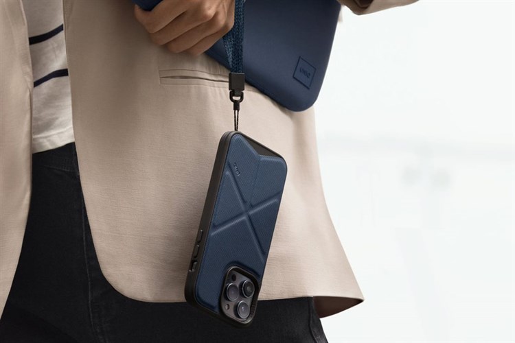 Ốp lưng Magsafe iPhone 14 Pro Max Nhựa cứng UniQ Transforma Chính hãng Màu Xanh Navy