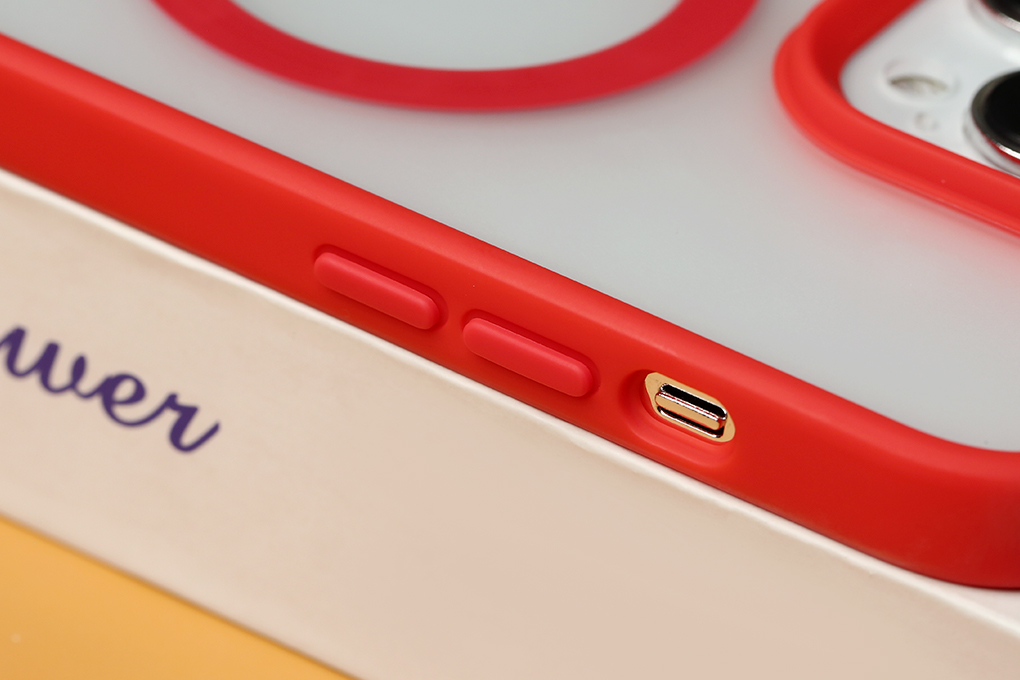 Ốp lưng Magsafe iPhone 14 Pro Max Nhựa cứng viền dẻo LAUT Huex Màu Đỏ