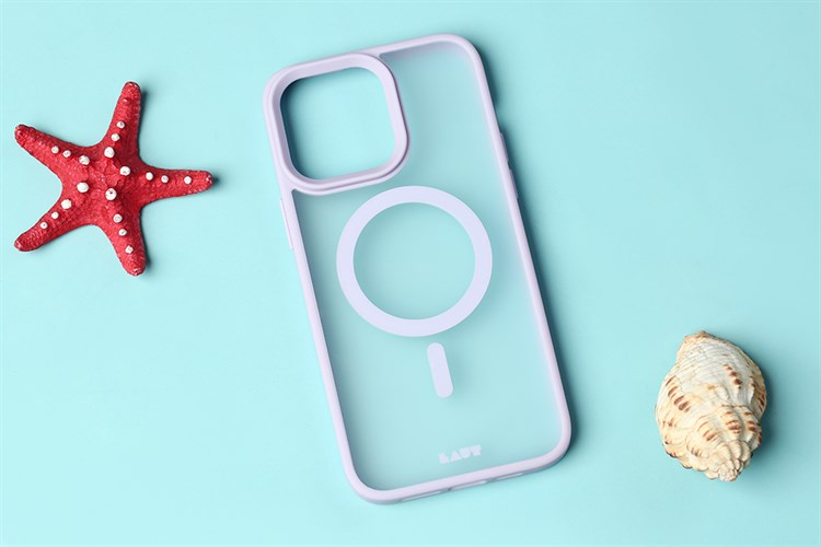 Ốp lưng Magsafe cho iPhone 14 Pro Max Nhựa cứng viền dẻo Laut Huex Màu Tím