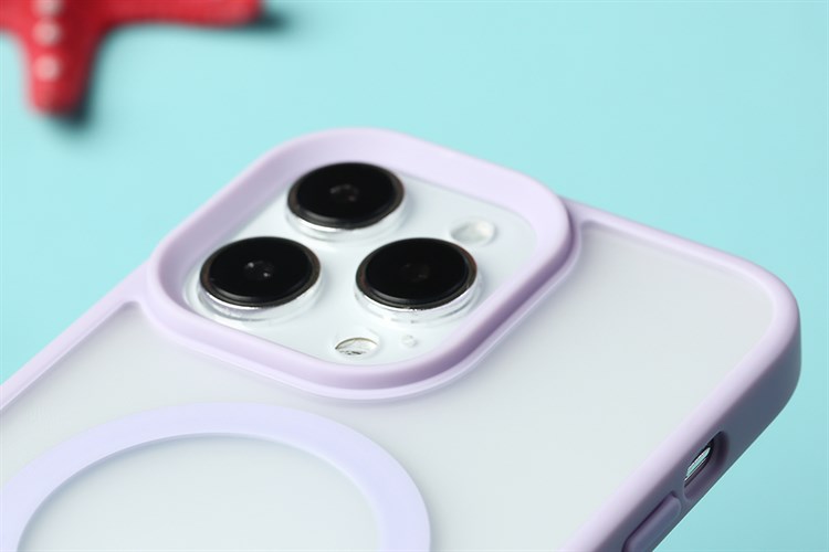 Ốp lưng Magsafe cho iPhone 14 Pro Max Nhựa cứng viền dẻo Laut Huex Màu Tím