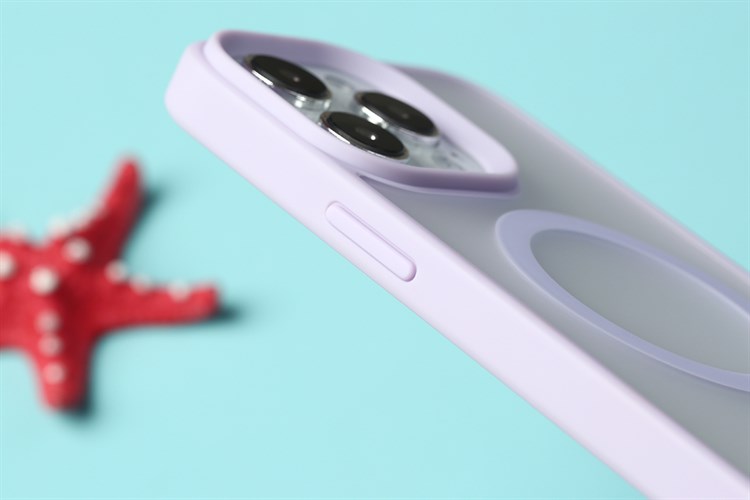 Ốp lưng Magsafe cho iPhone 14 Pro Max Nhựa cứng viền dẻo Laut Huex Màu Tím