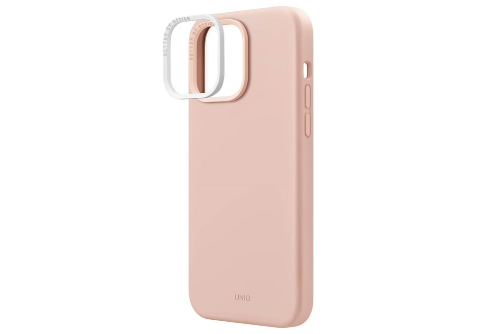 Ốp lưng Magsafe iPhone 14 Pro Silicone UniQ Hybrid Lino Chính hãng Màu Hồng