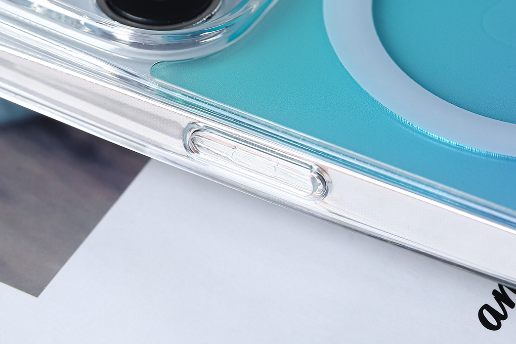 Ốp lưng MagSafe iPhone 14 Pro Kính viền dẻo GLASS GRA-SIMPLE JM Màu Xanh tím