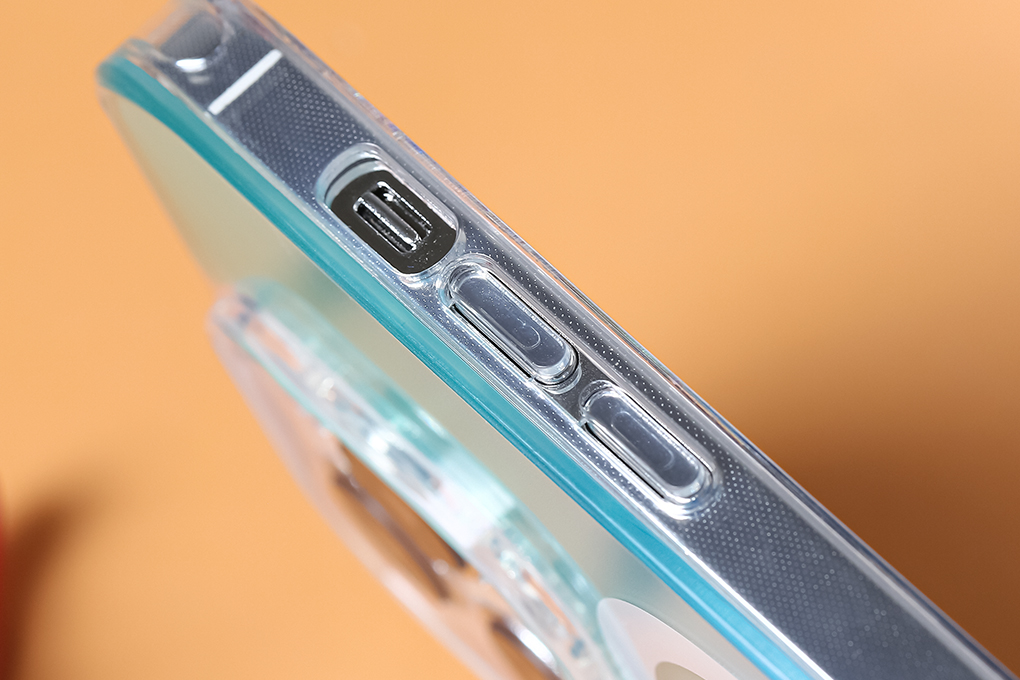 Ốp lưng MagSafe iPhone 14 Pro Kính viền dẻo GLASS GRA-SIMPLE JM Màu Xanh tím