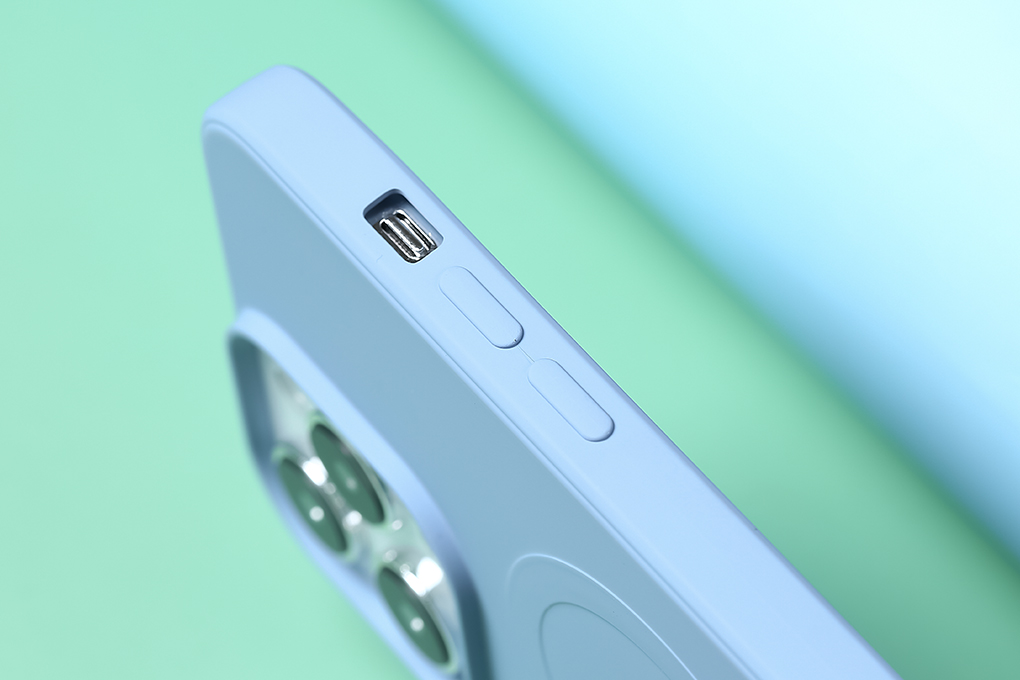 Ốp lưng Magsafe iPhone 14 Pro Max Candy Silicone JM Màu Xanh dương nhạt