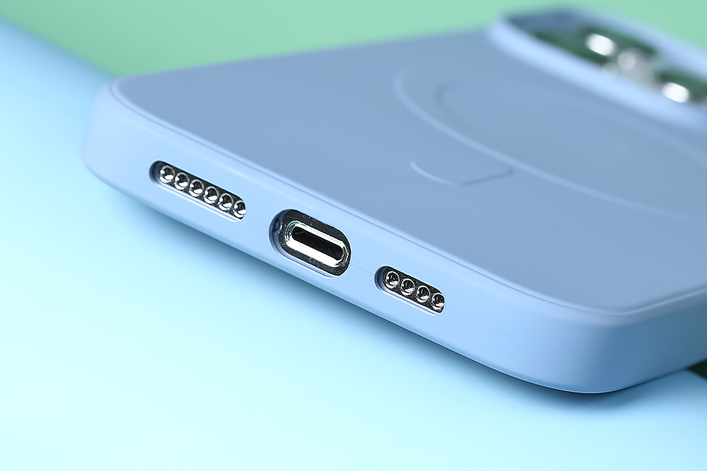 Ốp lưng Magsafe iPhone 14 Pro Max Candy Silicone JM Màu Xanh dương nhạt