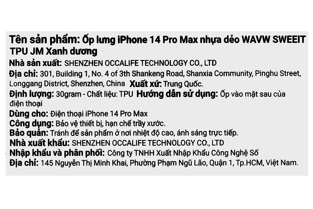Ốp lưng iPhone 14 Pro Max Nhựa dẻo WAVW SWEEIT TPU JM Màu Xanh Dương