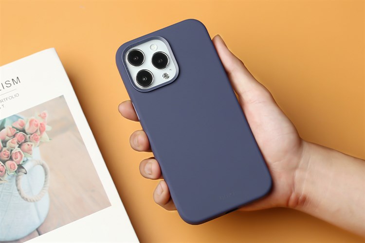 Ốp lưng iPhone 14 Pro Max Silicone UniQ Hybrid Lino Chính hãng Màu Tím