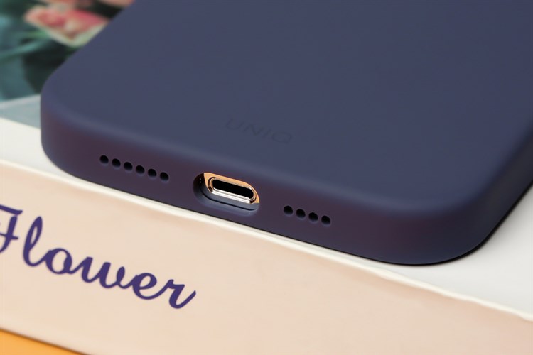Ốp lưng iPhone 14 Pro Max Silicone UniQ Hybrid Lino Chính hãng Màu Tím