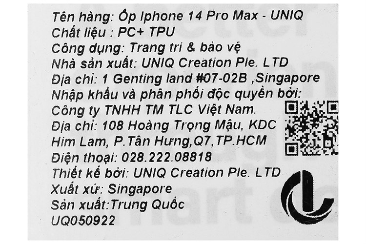 Ốp lưng iPhone 14 Pro Max Silicone UniQ Hybrid Lino Chính hãng Màu Tím