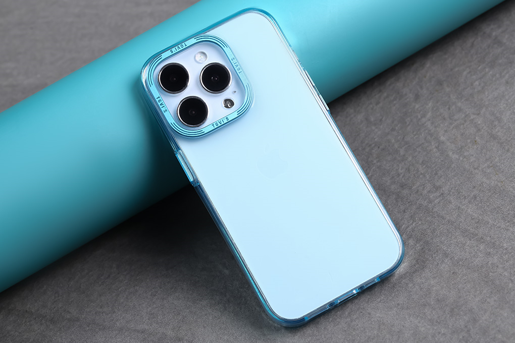 Ốp lưng iPhone 14 Pro Max Nhựa cứng viền dẻo TGVIS Jelly Chính hãng Màu Xanh dương nhạt
